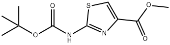 2-(BOC-氨基)噻唑-4-羧酸甲酯 结构式