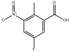 5-氟-2-甲基-3-硝基苯甲酸 结构式