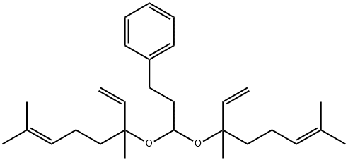 [3,3-bis[(1,5-dimethyl-1-vinyl-4-hexenyl)oxy]propyl]benzene  结构式