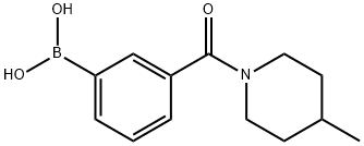 3-(4-甲基哌啶-1-羰基)苯基硼酸 结构式