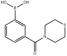 3-(硫代吗啉-4-羰基)苯基硼酸 结构式