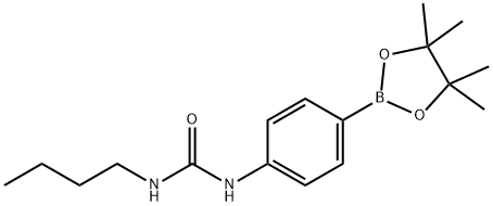4-(3-丁基脲)苯基硼酸频哪醇酯 结构式