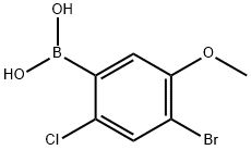 4-溴-2-氯-5-甲氧基苯基硼酸 结构式