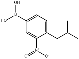 4-异丁基-3-硝基苯基硼酸 结构式