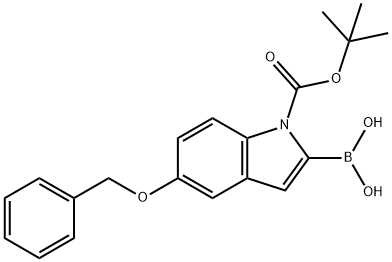 5-苄氧基-1-BOC-吲哚-2-硼酸 结构式