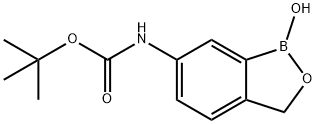 5-BOC-氨基-2-羟甲基苯基硼酸 结构式
