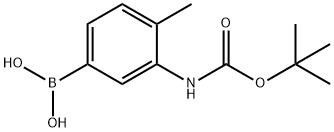 3-BOC-氨基-4-甲基苯基硼酸 结构式