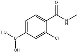 3-氯-4-(N-甲基氨甲酰基)苯基硼酸 结构式