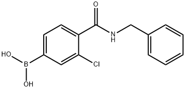 3-氯-4-(N-苄基氨甲酰基)苯基硼酸 结构式