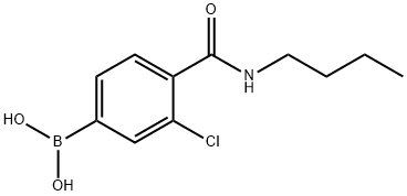 4-N-丁基甲酰胺基-3-氯苯硼酸 结构式