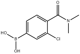 3-氯-4-(N,N-二甲基氨甲酰基)苯基硼酸 结构式