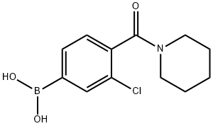 3-氯-4-(哌啶-1-羰基)苯基硼酸 结构式