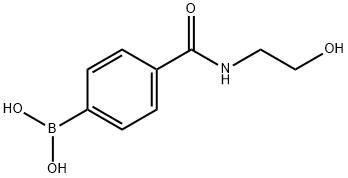 4-(2-羟基乙基氨甲酰基)苯基硼酸 结构式