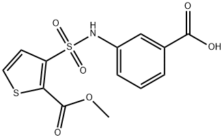 2-THIOPHENECARBOXYLIC ACID, 3-[[(3-CARBOXYPHENYL)AMINO]SULFONYL]-, 2-METHYL ESTER 结构式