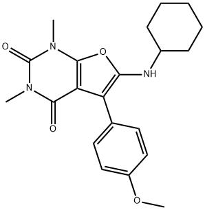 Furo[2,3-d]pyrimidine-2,4(1H,3H)-dione,  6-(cyclohexylamino)-5-(4-methoxyphenyl)-1,3-dimethyl- 结构式