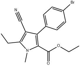 ETHYL 3-(4-BROMOPHENYL)-4-CYANO-5-ETHYL-1-METHYL-1H-PYRROLE-2-CARBOXYLATE
 结构式