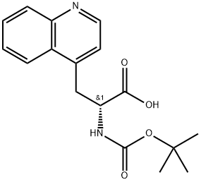 (R)-2-((叔丁氧基羰基)氨基)-3-(喹啉-4-基)丙酸 结构式
