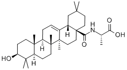 N-[(3beta)-3-羟基-28-氧代齐墩果-12-烯-28-基]-L-丙氨酸 结构式