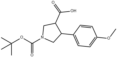 1-BOC-4-(4-甲氧基苯基)吡咯烷-3-羧酸 结构式