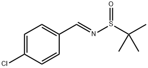 (S)-N-[(1E)-(4-氯苯基)亚甲基]-2-甲基丙烷-2-亚磺酰胺 结构式
