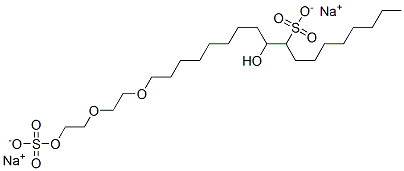 disodium 10-hydroxy-18-[2-[2-(sulphonatooxy)ethoxy]ethoxy]octadecane-9-sulphonate  结构式