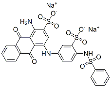 2-Anthracenesulfonic acid, 1-amino-9,10-dihydro-9,10-dioxo-4-4-(phenylsulfonyl)amino-3-sulfophenylamino-, disodium salt 结构式