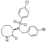 N-[(4-溴苯基)甲基]-4-氯-N-[(3R)-注氢-2-氧代-1H-阿杂-3-基]-苯磺酰胺 结构式
