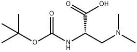 N-叔丁氧羰基-3-(二甲基氨基)丙氨酸 结构式