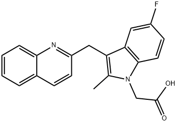 [5-氟-2-甲基-3-(喹啉-2-基甲基)吲哚-1-基]乙酸 结构式