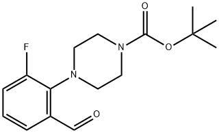 4-(2-氟-6-甲酰基苯基)哌嗪-1-甲酸叔丁酯 结构式