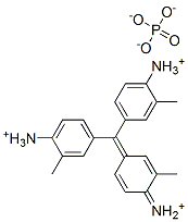 4-[(4-ammonio-3-methylphenyl)(4-iminio-3-methylcyclohexa-2,5-dien-1-ylidene)methyl]-2-methylanilinium phosphate 结构式