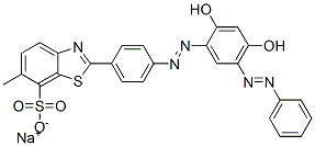 sodium 2-[4-[[2,4-dihydroxy-5-(phenylazo)phenyl]azo]phenyl]-6-methylbenzothiazole-7-sulphonate 结构式