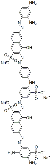 6-[(2,4-diaminophenyl)azo]-3-[[4-[[4-[[7-[(2,4-diamino-5-sulphophenyl)azo]-1-hydroxy-3-sulpho-2-naphthyl]azo]-2-sulphophenyl]amino]phenyl]azo]-4-hydroxynaphthalene-2-sulphonic acid, sodium salt 结构式