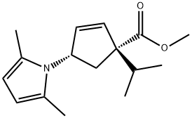 (1S,4S)-Methyl 4-(2,5-diMethyl-1H-pyrrol-1-yl)-1-isopropylcyclopent-2-enecarboxylate 结构式