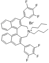 (S)-4,4-二丁基-2,6-二(3,4,5-三氟苯基)-4,5-二氢-3H-二萘并[2,1-C:1',2'-E]吖庚因鎓溴化物 结构式
