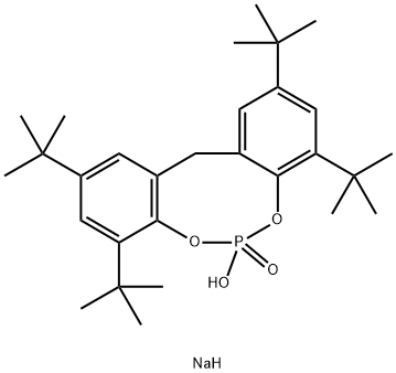 2,2'-亚甲基双(4,6-二叔丁基苯基)磷酸酯钠 结构式
