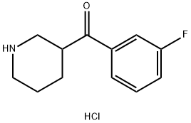 3-(3-FLUOROBENZOYL)PIPERIDINE HYDROCHLORIDE 结构式