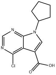 4-CHLORO-7-CYCLOPENTYL-7H-PYRROLO[2,3-D] PYRIMIDINE-5-CARBOXYLIC ACID 结构式