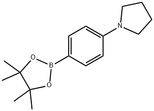 1-(4-(4,4,5,5-四甲基-1,3,2-二氧杂硼杂环戊烷-2-基)苯基)吡咯烷 结构式