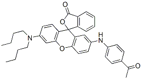 2'-(4-acetylphenylamino)-6'-(dibutylamino)spiro[isobenzofuran-1(3H)-9'(9H)-xanthene]-3-one 结构式