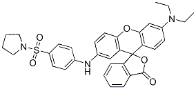 1-[[4-[[6'-(diethylamino)-3-oxospiro[isobenzofuran-1(3H),9'-[9H]xanthen]-2'-yl]amino]phenyl]sulphonyl]pyrrolidine 结构式