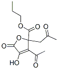 propyl 3-acetyl-2,5-dihydro-4-hydroxy-5-oxo-2-(2-oxopropyl)furoate 结构式