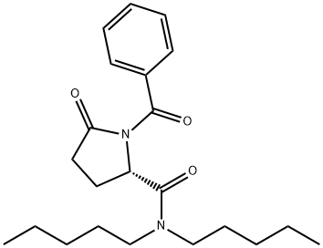 (S)-1-benzoyl-5-oxo-N,N-dipentylpyrrolidine-2-carboxamide  结构式