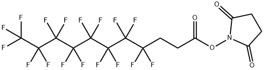 N-琥珀酰亚胺基 4,4,5,5,6,6,7,7,8,8,9,9,10,10,11,11,11-十七氟十一酸酯 结构式