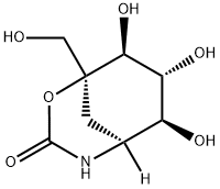 (1S,5S,6S,7R,8S)-6,7,8-三羟基-1-(羟基甲基)-2-氧杂-4-氮杂双环[3.3.1]壬-3-酮 结构式