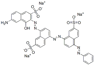 8-[(7-amino-1-hydroxy-3-sulpho-2-naphthyl)azo]-5-[[4-(phenylazo)-7-sulpho-1-naphthyl]azo]naphthalene-2-sulphonic acid, sodium salt 结构式