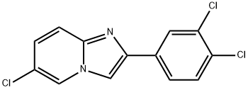 6-氯-2-(3,4-二氯苯基)咪唑并[1,2-A]吡啶 结构式