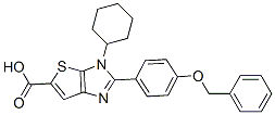 3H-Thieno[2,3-d]imidazole-5-carboxylic  acid,  3-cyclohexyl-2-[4-(phenylmethoxy)phenyl]- 结构式