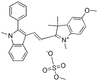 5-methoxy-1,3,3-trimethyl-2-[2-(1-methyl-2-phenyl-1H-indol-3-yl)vinyl]-3H-indolium methyl sulphate 结构式