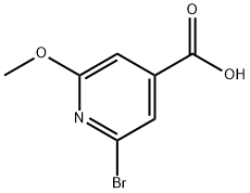 2-溴-6-甲氧基-4-吡啶羧酸 结构式